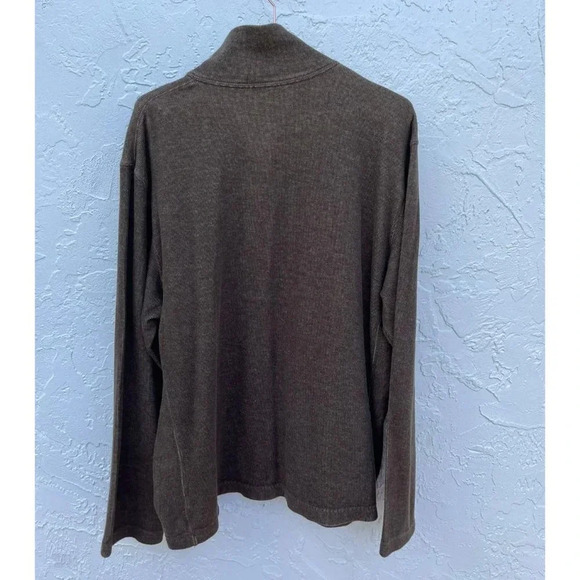 Banana Republic Mens Pullover Long Sleeve Button Popover Sweatshirt Brown Sz XL - Picture 3 of 9